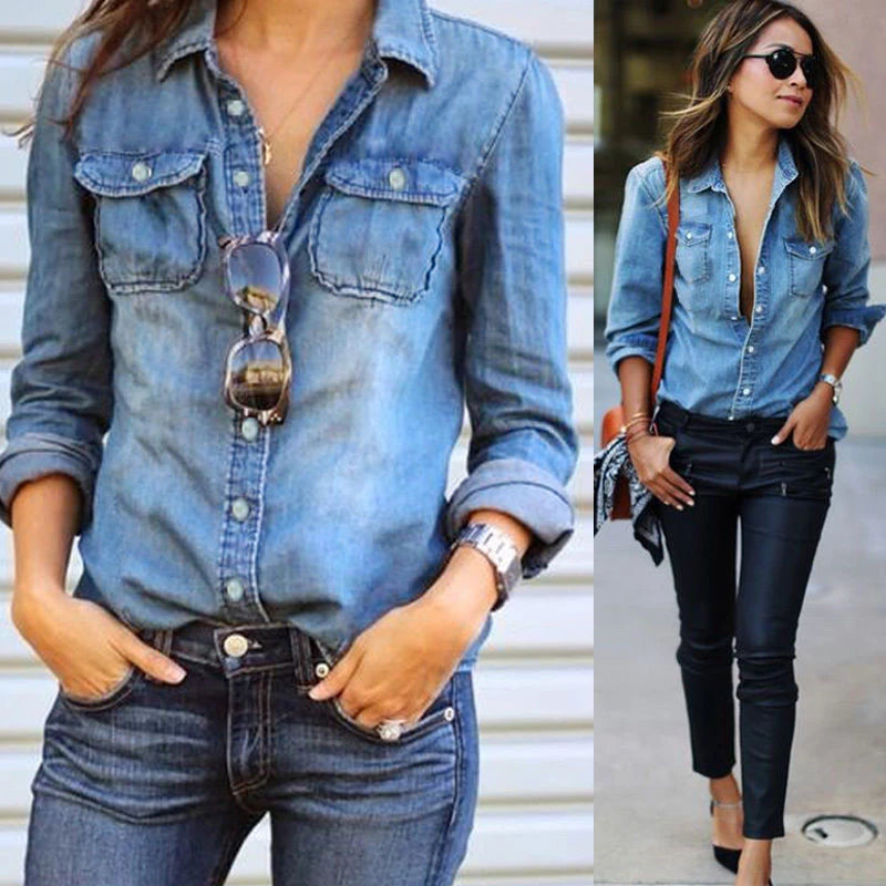 Casual Blue Denim Shirt