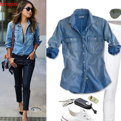 Casual Blue Denim Shirt