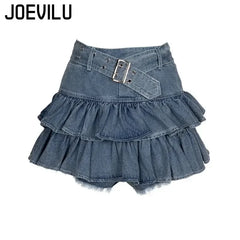 Bow Tie Denim Skirt Set